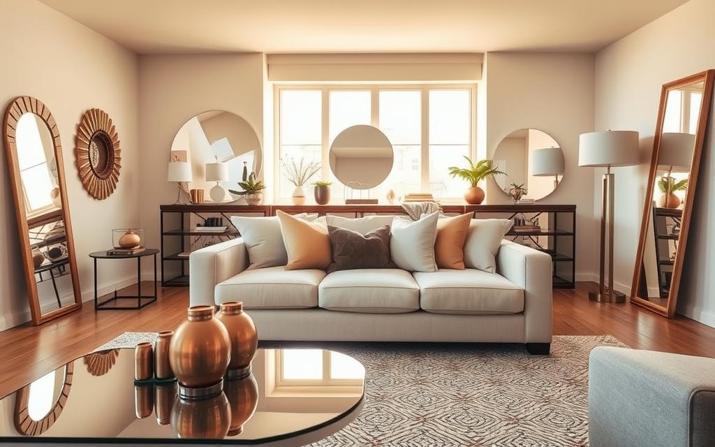 renovação da casa com iluminação e espelhos